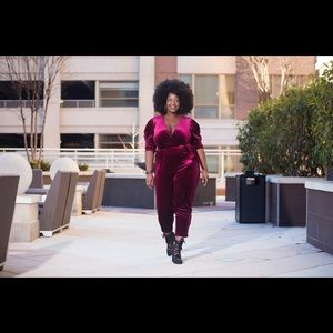 Eloquii Other - Eloquii velvet plunge jumpsuit Eloquii Other - Eloquii velvet plunge jumpsuit